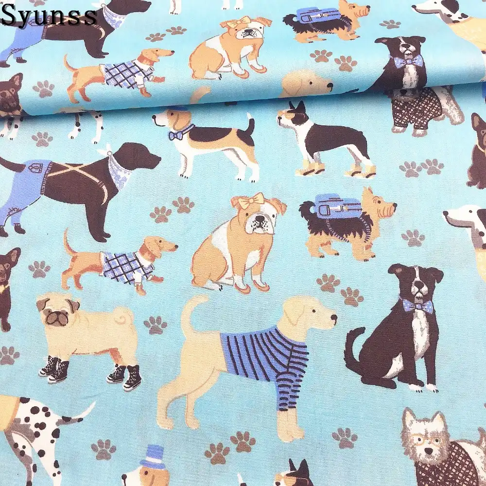 100/% cotton fabric by the half metre puppies dogs