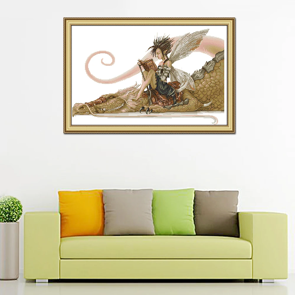 Рукоделие Joy Sunday Dragon DA154 14CT 11CT подсчитанный и штампованный домашний декор вышивка