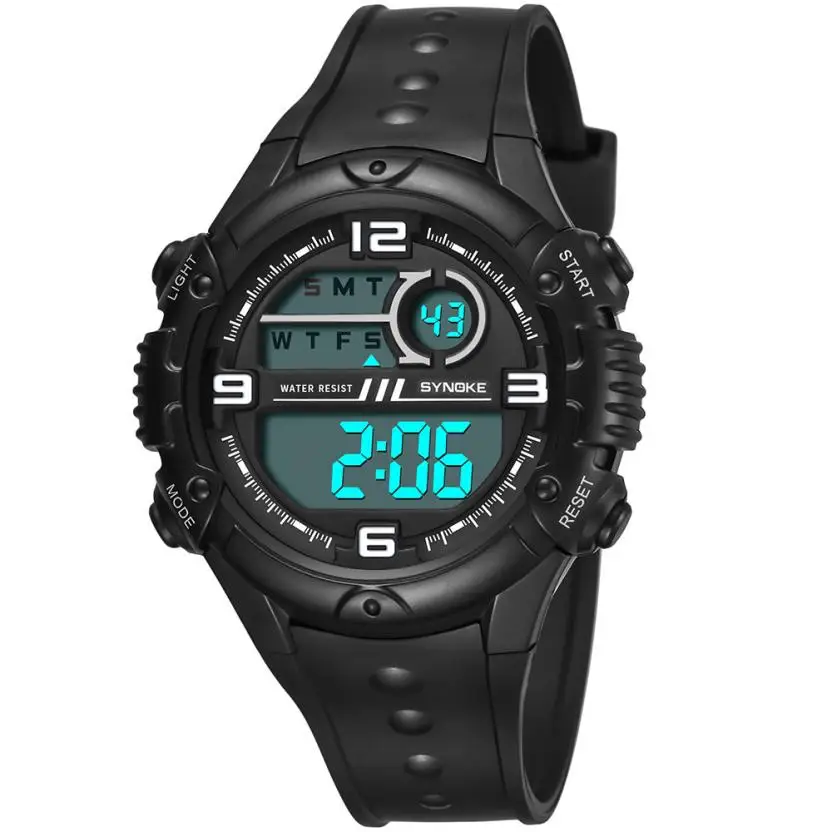 Mens Watches Multi Function 50M Waterproof Watch LED Digital Double