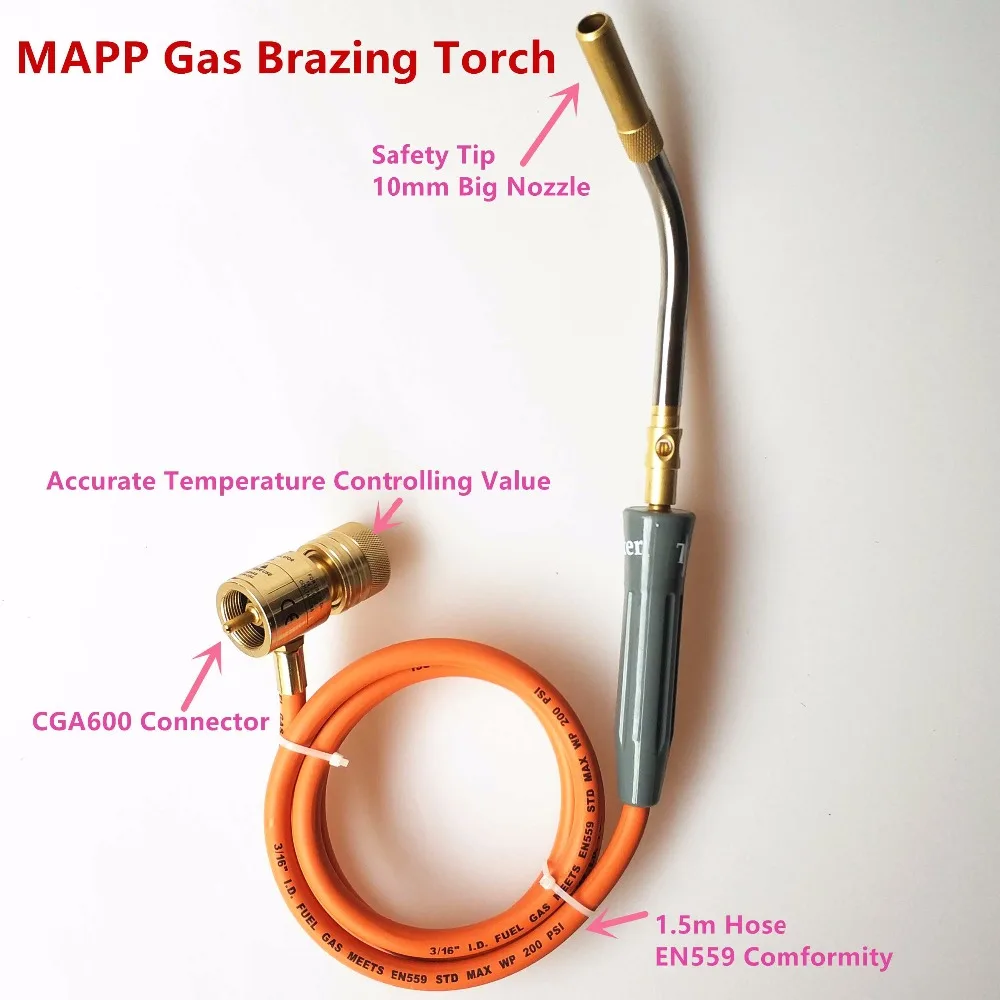 MAPP газовый паяльный фонарь 1 5 м (5 футов) шланг газовая паяльная горелка сварочная