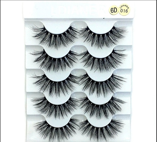 5 pairs 3D mink false eyelashes natural makeup eyelash extension long cross volume soft fake eye lashes winged faux cils