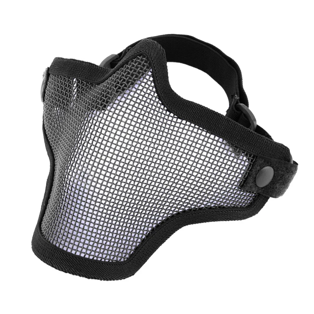 

Airsoft Mask Tactical Helmet Half Lower Face Mesh Metal Steel Net CS GO Hunting Protective Watch Dogs Mask