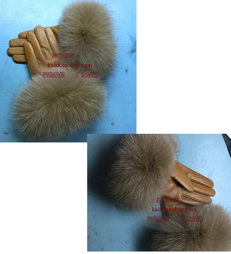 Кожаные перчатки из овечьей кожи негабаритные меховые перчатки фиолетовые серые женские варежки