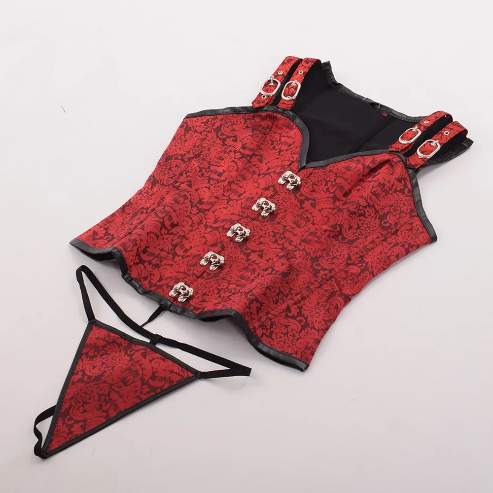 Steampunk Bustier Women Twelve Steel Boned Shapewear Brocade Sexy Cupless Vest Sleeveless Corset Steampunk Bustier Women Twelve Steel Boned Shapewear Brocade Sexy Cupless Vest Sleeveless Corset