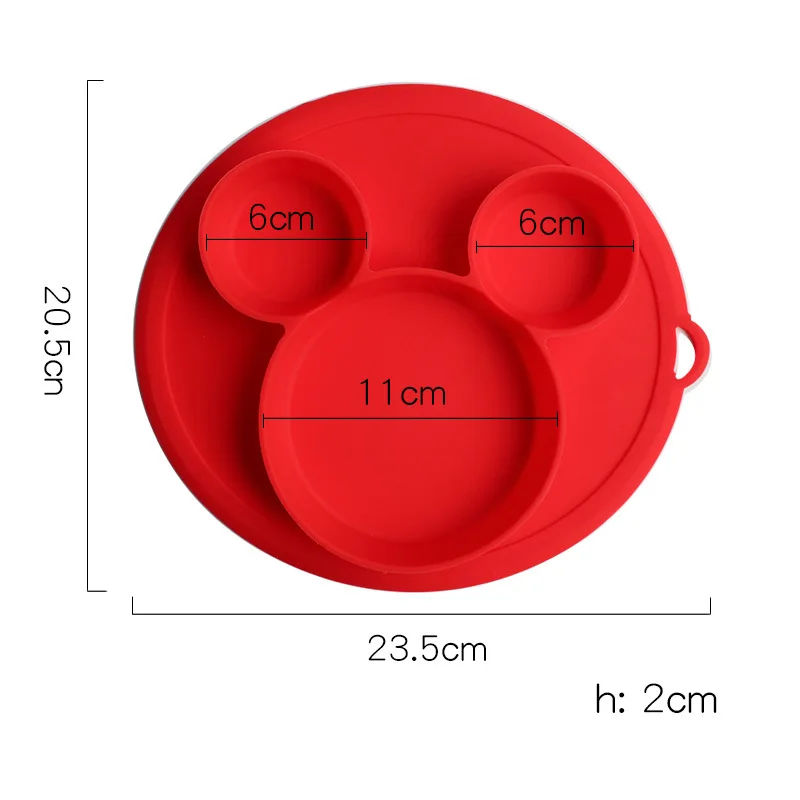 Baby Safe Silicone Dining Plate BPA Free Solid Children Dishes Suction Toddle Training Tableware Cute Cartoon Kids Feeding Bowls