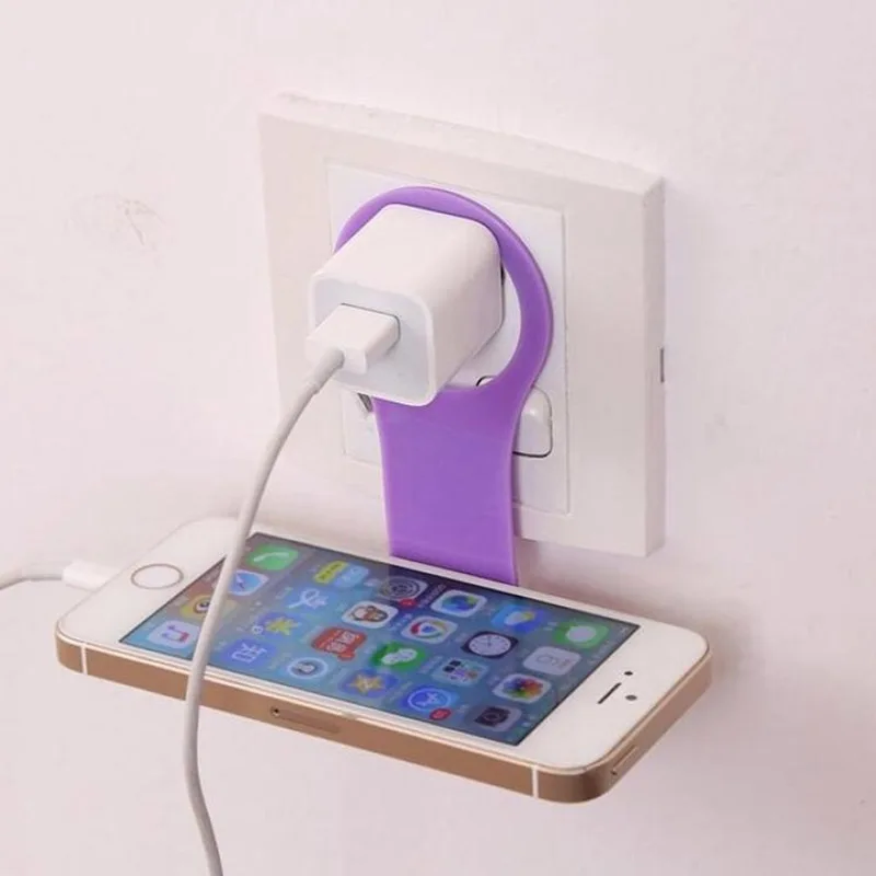 2pcs Mobile Phone Charging Rack Wall Charger Hanger Holder Foldable Stand Plastic TU shopPhone