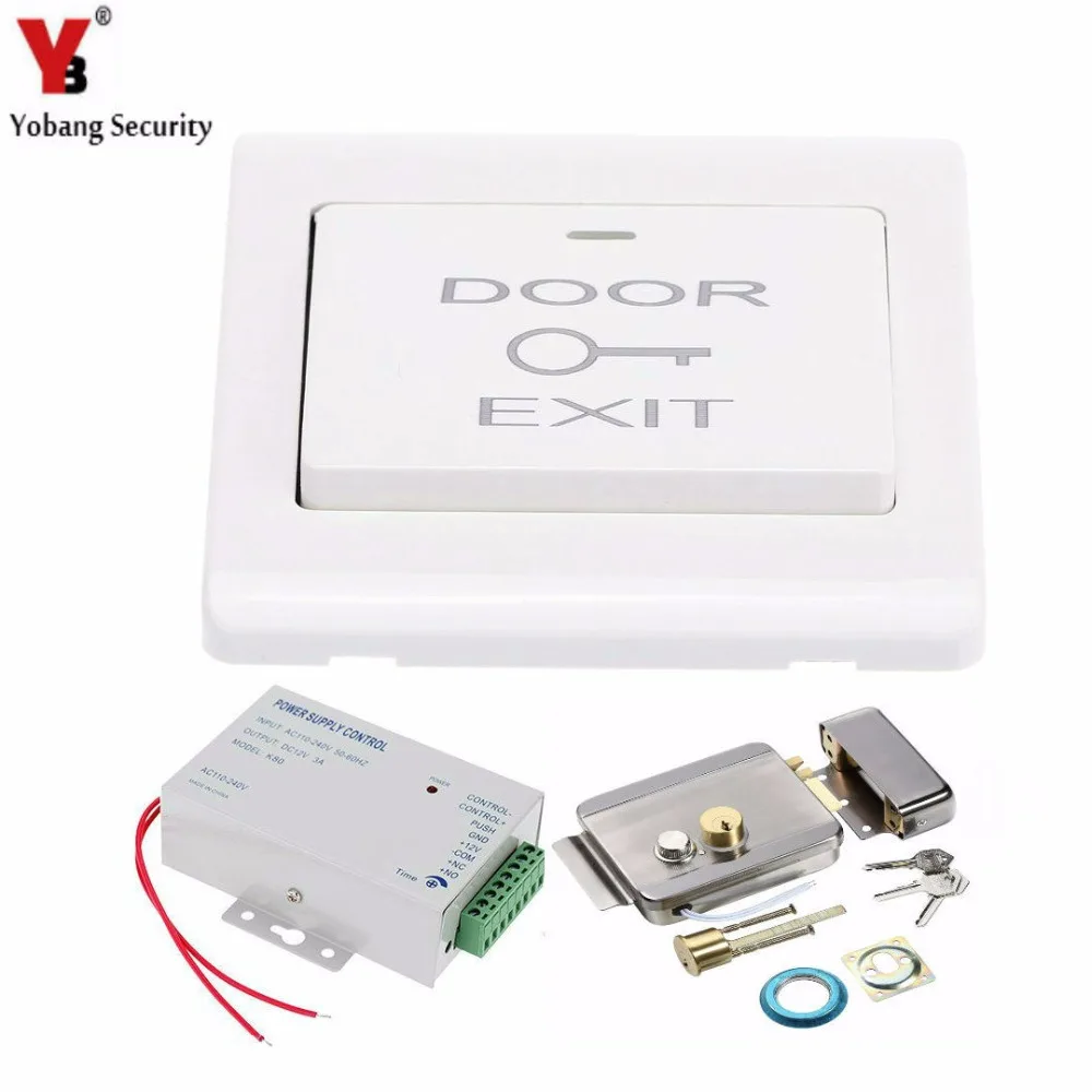 YobangSecurity DC12V Power Supply + Electric Door Lock +Exit