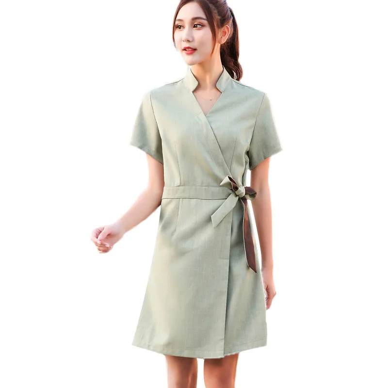 

2019 Summer Fashion Design SPA Clothing Beauty Salon Work Uniforms Hospital V Neck Short Sleeve Nurse Uniform