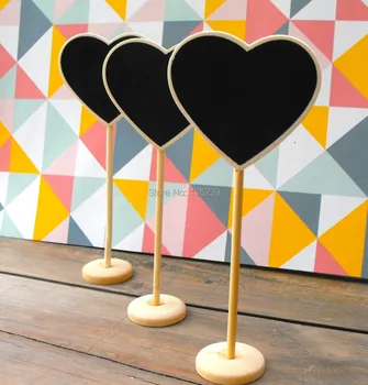 

12 - Chalkboard heart on STICK for weddingdecor.Place blackboard lollybuffet label