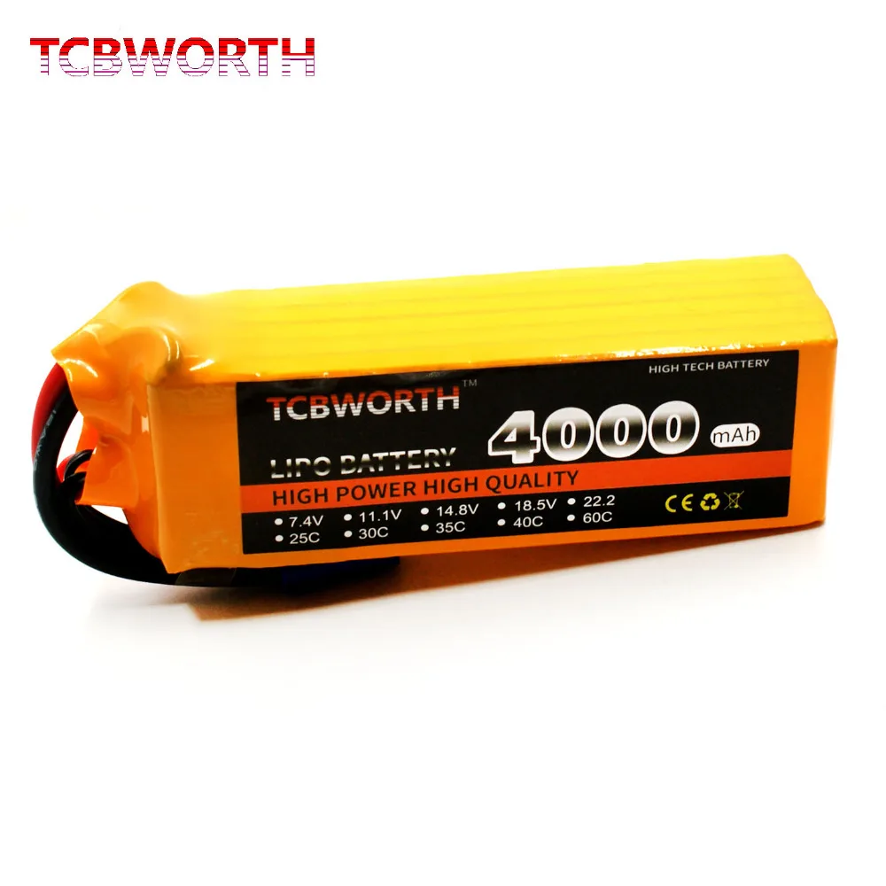 

TCBWORTH Batteries 6S 22.2V 4000mAh 35C-70C RC Drone LiPo battery For RC Airplane Helicopter Quadrotor Car boat Truck 6S Battery