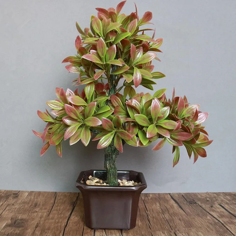 Flone Artificial Plant Potted Simulation Plastic Fake Flower Bonsai For Interior Decoration Office Home Bedroom Decoration (7)