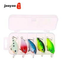 Lure Bait 5 Color Crank Hard Bait Set Color Luminous Crank Minnow Fish Bait Set 5 / Box Outdoor Fishing Gear  Accessories jooyoo