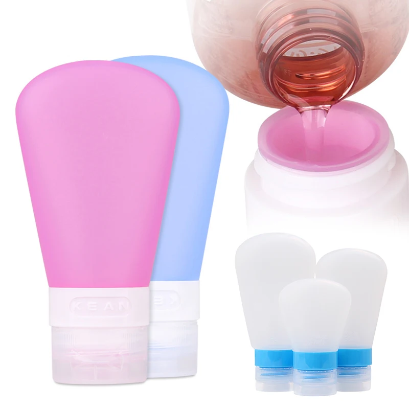 Portable Silicone Refillable Bottles Traveler Packing Lotion Points Shampoo Container Press Bottles Portable Cosmetics Bottles 1