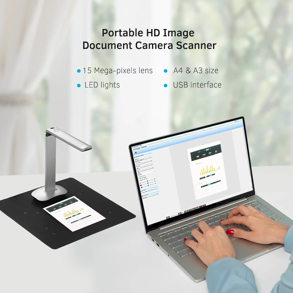 Aibecy F50 складной HD высокоскоростной USB сканер для чтения изображений и документов 15 мегапикселей A3 и A4 размер сканирования Светодиодный светильник