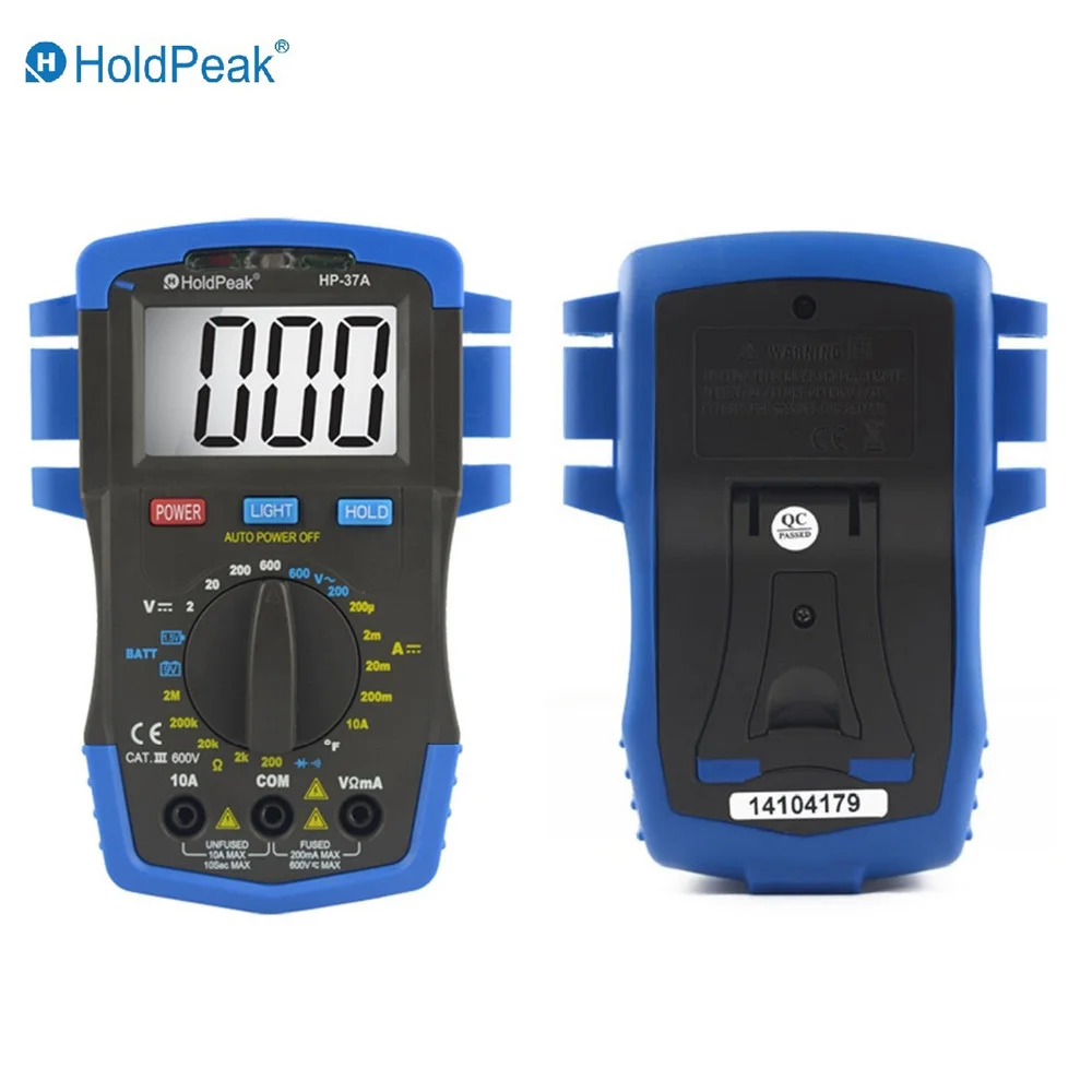 

Mini Multimetr digital HoldPeak HP-37A Mini Digital Multimeter AC DC Testeur with Temperature Resistance and Battery Test