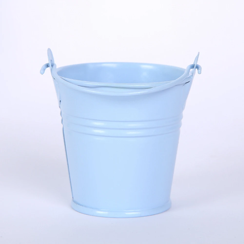 Cute Mini Solid Color Pail Bucket Wedding Party Candy Favours Home Hotel Decor Flower Pots& Planters