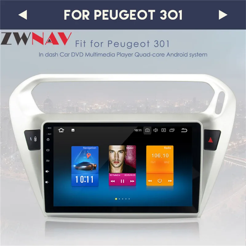 Clearance ZWNAV Android 8.0 Car GPS Navigation DVD Player For PEUGEOT 301 Citroen Elysee 2014 2015 2016 2017 Multimedia Radio 9 Inch 2