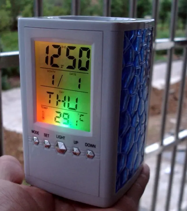 New Creative Voice Clock Digital Clock Pen Colorful Cube Office Gifts