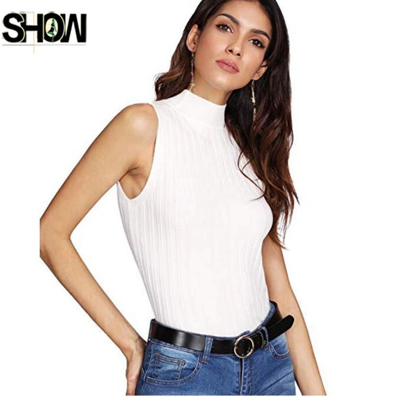 Black halter neck vest top Clearance