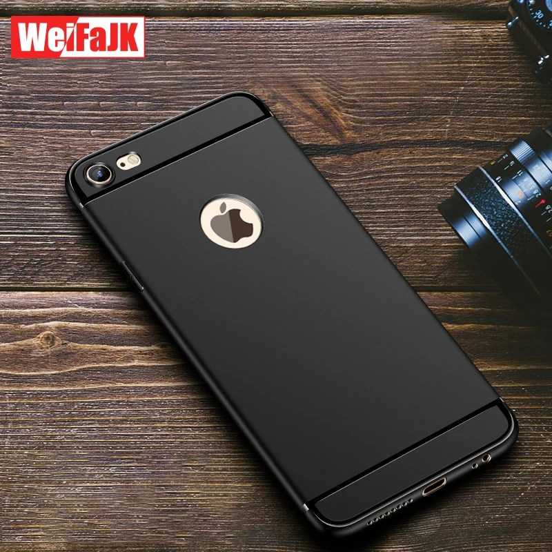 

WeiFaJK Luxury Phone Case for iPhone 5s 5 6 6s 7 Plus Case Silicon Matte Soft Cover for iPhone 7 Case Black TPU Ultra Thin Cover