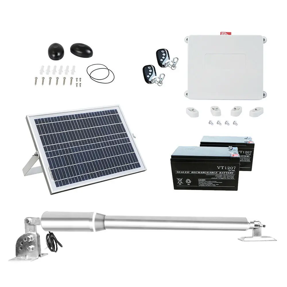 

Single Swing Gate Opener 300KG Automatic 50M Control Solar Panel 24V 2.5M IP66