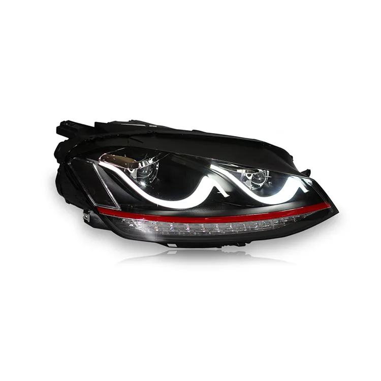 

Double U Sharp LED DRL Bi-xenon Projector Lens Headlights For VW Golf 7 2015-2016