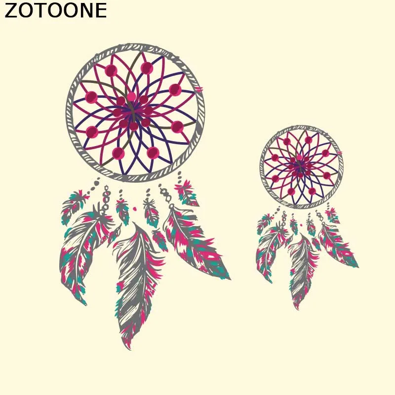 

ZOTOONE Feathers Dreamcatcher Patches For Girl Clothes Stickers DIY Heat Transfers For Clothes Thermal Transfer Paper Appliqued