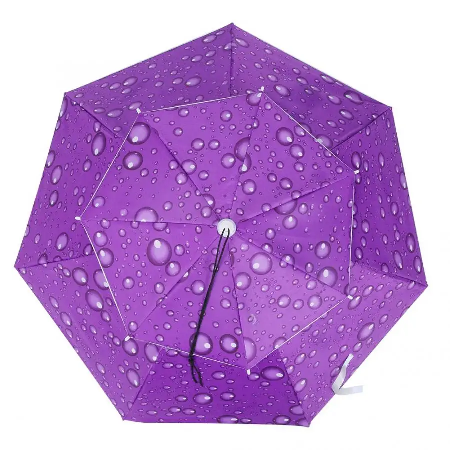 Outdoor Sport Umbrella Hat 77cm Sunscreen Windproof Head-Mounted Umbrella Top Folding Hat Umbrella Umbrellas