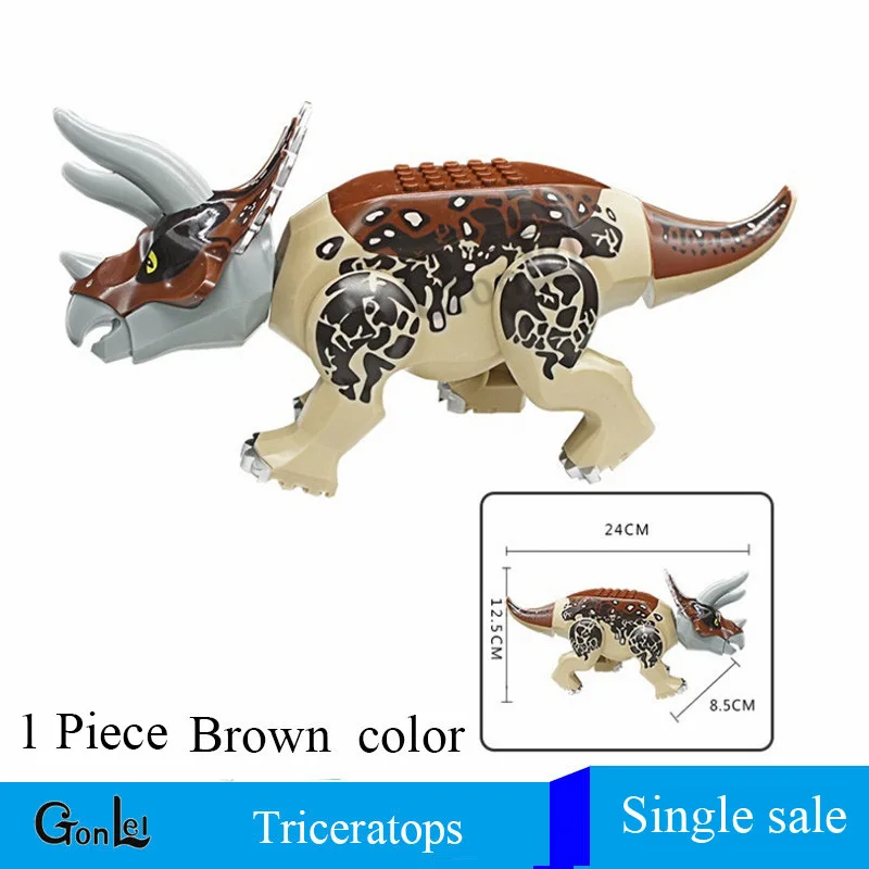 Мир динозавров юрского периода парк 2 динозавров Raptor Защитная зона Набор строительных блоков детские игрушки подарки - Цвет: San Jiao Long