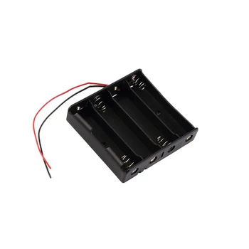 

Black Plastic 4 x 18650 Battery Storage Box Case DIY Batteries Clip Holder Container With Wire Lead Pin
