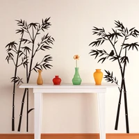 Бесплатная доставка Большая Съемная гостиная спальня ТВ фон черная фреска с изображением бамбука наклейка наклейки на стену 120 см * 110 см - изображение
