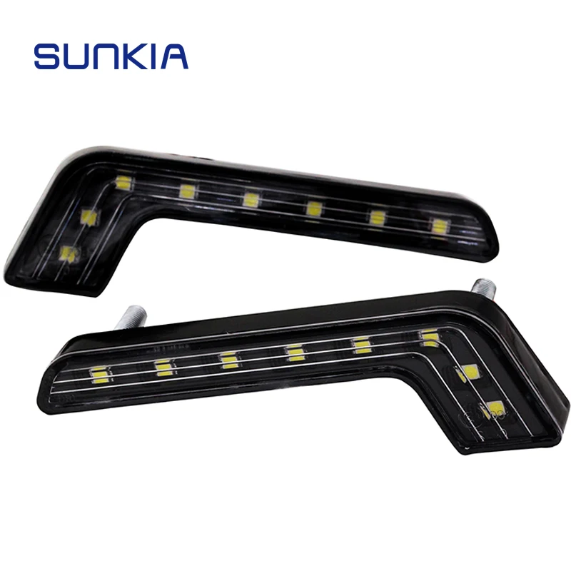 SUNKIA Car External Lights High Power L-Type Waterproof DRL Daytime Running Light Fog Driving Day Lamp with On/Off Fucnction SUNKIA Car External Lights High Power L-Type Waterproof DRL Daytime Running Light Fog Driving Day Lamp with On/Off Fucnction