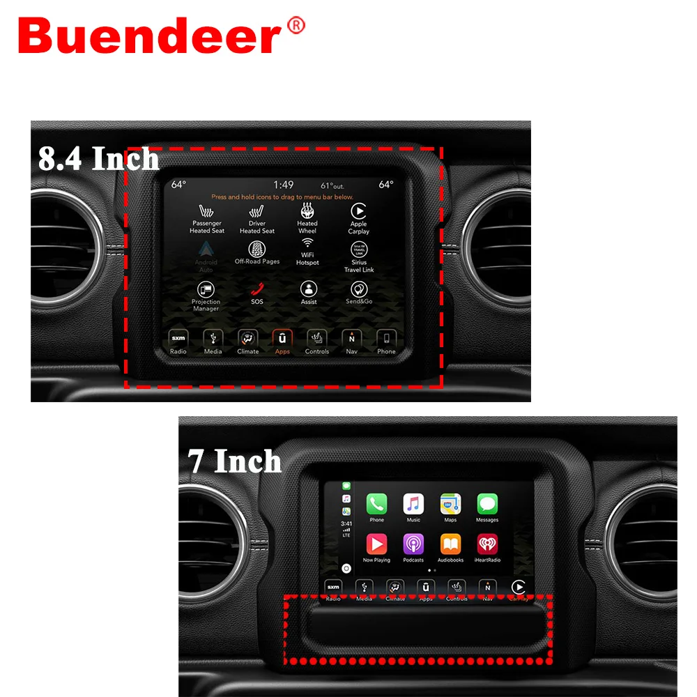 Us 8 29 Buendeer Gps Screen Protector For Jeep Wrangler Jl Uconnect 2018 2019 Car Interior Accessories Navigation Tempered Film 7 8 Inch In Interior