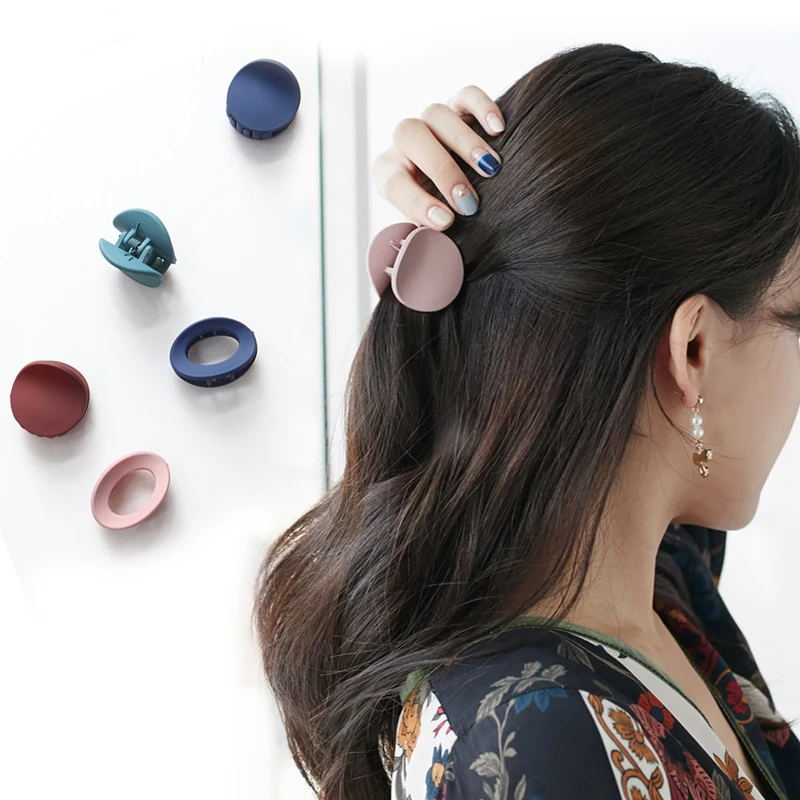

Fashion Women's Round Square Oval Small Trolley Macaron Color Hair Card Pure Acrylic Hair Clip Side Clip Fine Hair Accessories