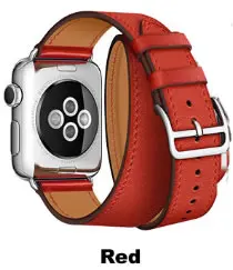 Для Apple Watch 4 группа из натуральной кожи двойной тур часы Замена ремешка ремешок для Apple Watch Series 1 2 3 iWatch Herme браслет - Цвет ремешка: With H LOGO Red