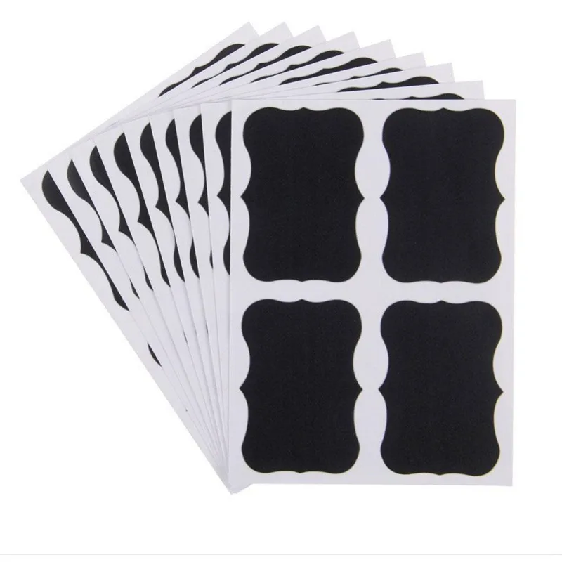 36pcs/set Chalkboard Blackboard Chalk Board Stickers Decals Craft Kitchen Jar Labels Wall Stickers Black