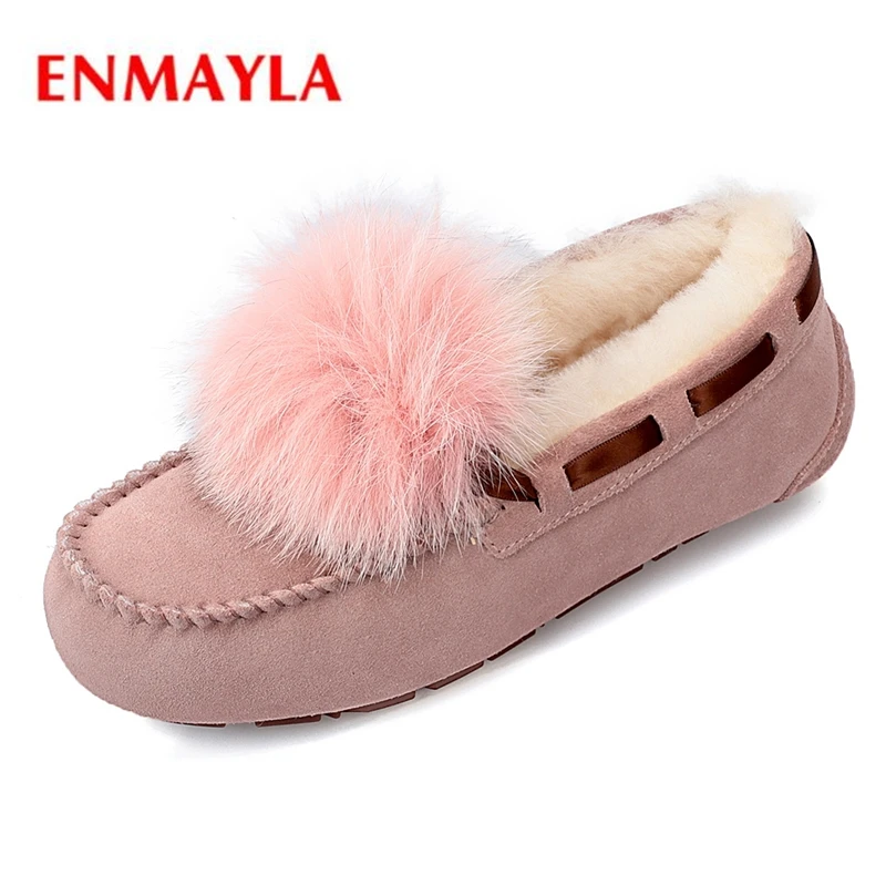 

ENMAYLA Basic Round Toe Slip-On Winter Boots Women Snow Boots Women Botas Mujer Ankle Boots for Women Size 34-39 ZYL1515