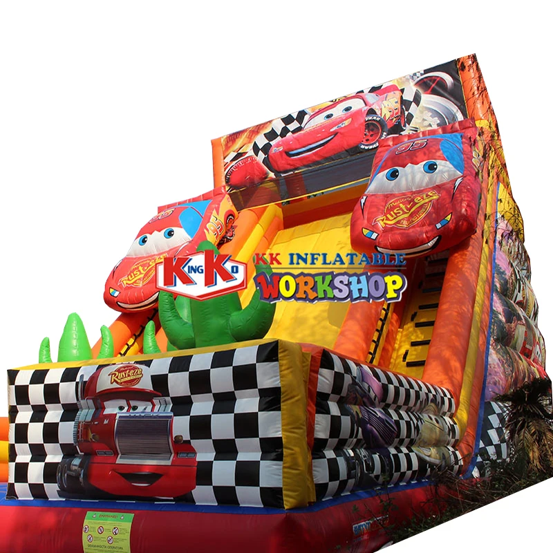 Cartoon car inflatable climbing slide combination