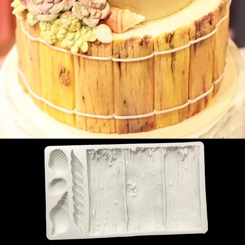 

Floating Wood Fondant Cake Mold Candy Cookies Silicone Molds Pastry Chocolate Biscuits Mould Baking Cake Decorating Tools Clay