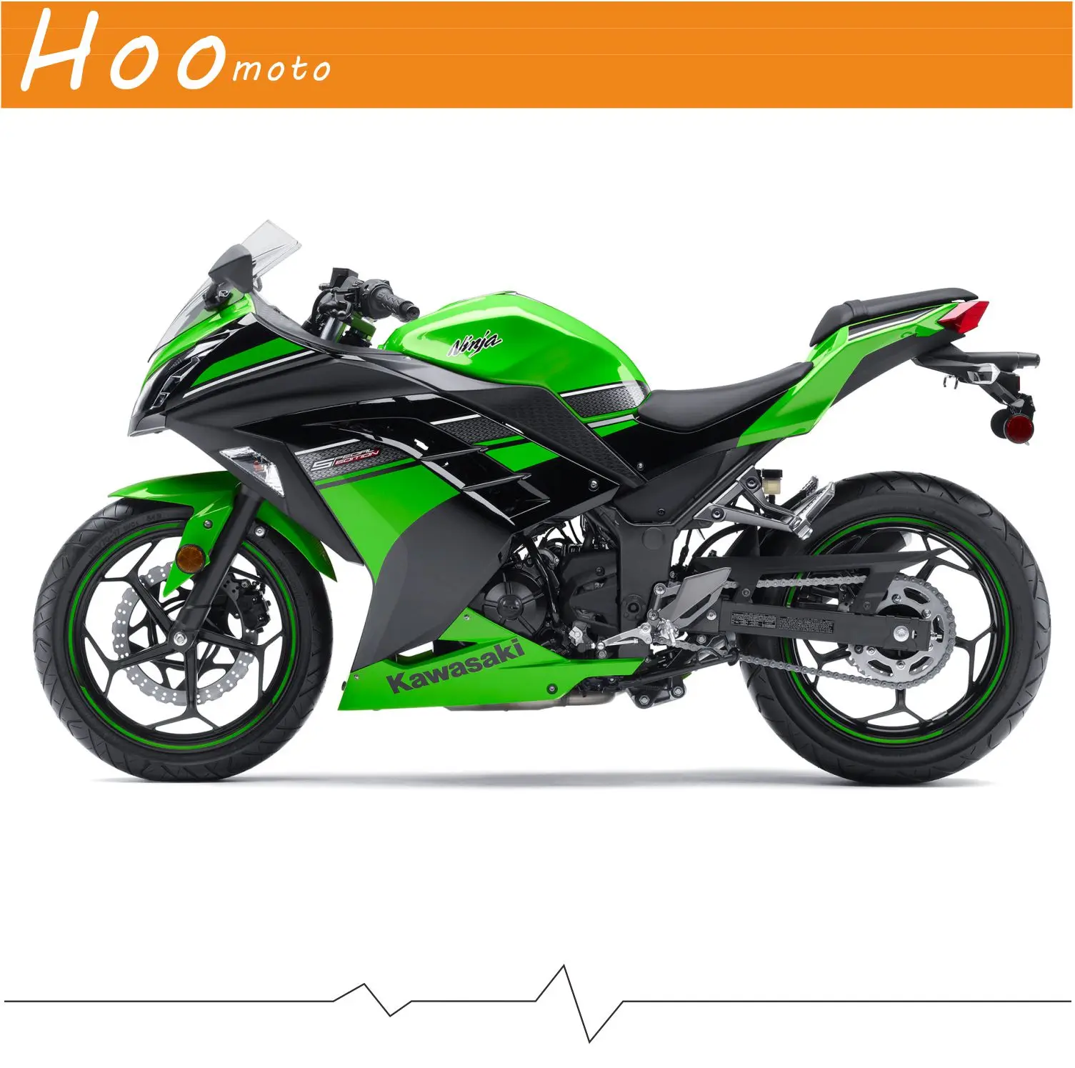 Ninja 300 наклейки Полный Графика Комплект мотоцикл весь автомобиля 3M наклейки для Kawasaki EX 2013 R зеленый обтекатель