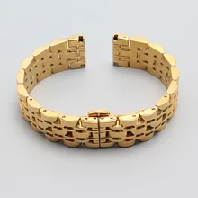 

Gold Color Watchbands Stainless Steel Metal Watch Strap Bracelet 14mm 16mm 18mm 20mm 22mm For Luxury Watch Straight End men Hour