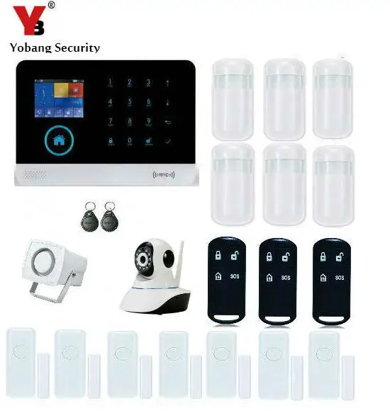 

YobangSecurity Wireless Wifi GSM RFID Burglar Security Alarm System Diy Auto Dial Kit PIR Motion Detector Door Window Sensor APP