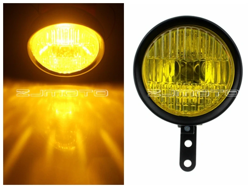 

ZJMOTO Hot Black 5-3/4" Motorcycle Headlight With Adjustable Bracket Holder For Harley Triumph XS650 Bobber Choppers Cruiser