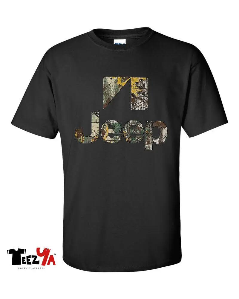 

2019 Funny Jeep Camo Logo T-Shirt 4X4 Renegade Cherokee Compass Off Road Tee Unisex Tee