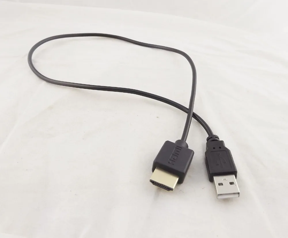 50cm HDMI 호환 수-USB 2.0 A 수 플러그 어댑터, 컨버터 커넥터 충전기 케이블, 1 개입