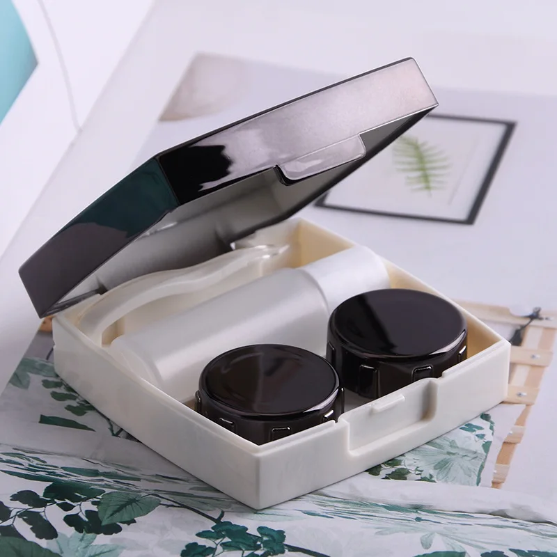 Contact Lens Case With Mirror women Colored Contact Lenses box eyes contact lens container Lovely Travel kit box without sign