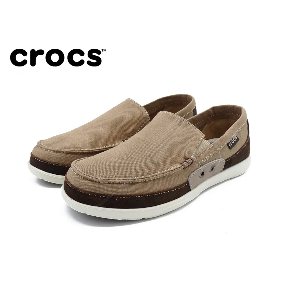 

Crocs summer flat lazy home shoes men's outdoor walking shoes Wallu breathable low canvas shoes
