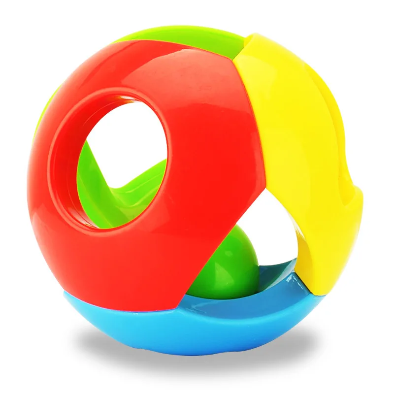 9CM Plastic Baby Rattles Mobiles Ball Soft Rubber Baby Hand Bell Rattle