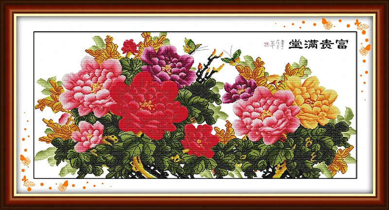 

Treasures fill the home cross stitch kit flower 18ct 14ct 11ct count printed canvas stitching embroidery DIY handmade needlework