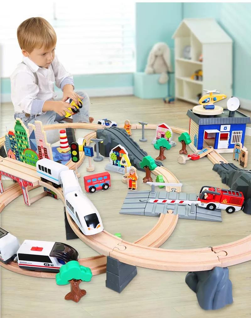 Электрическая железная дорога набор магнитный, обучающий слот Brio железная дорога деревянная железная дорога станция игрушки подарки для детей